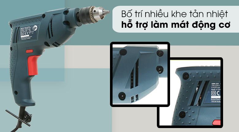 Máy khoan Bosch GBM 320 - Khe tản nhiệt