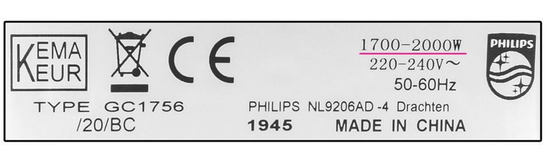 Công suất cao - Bàn ủi hơi nước Philips GC1756