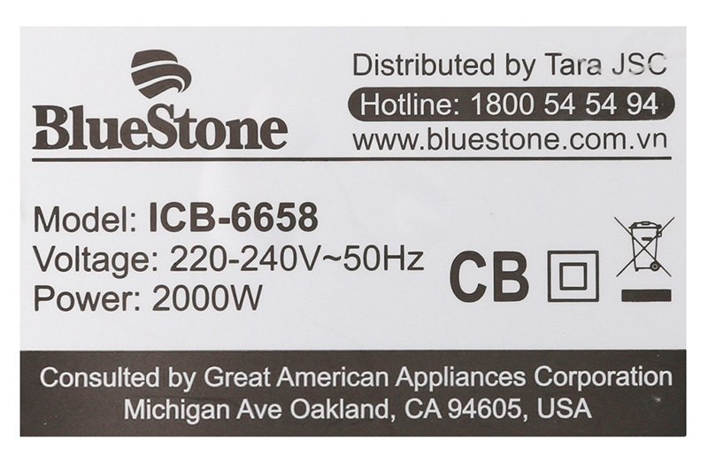 Công suất lớn - Bếp điện từ BlueStone ICB-6658