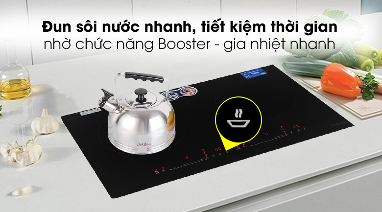Chức năng Booster gia nhiệt nhanh - Bếp từ đôi Kocher DI-628