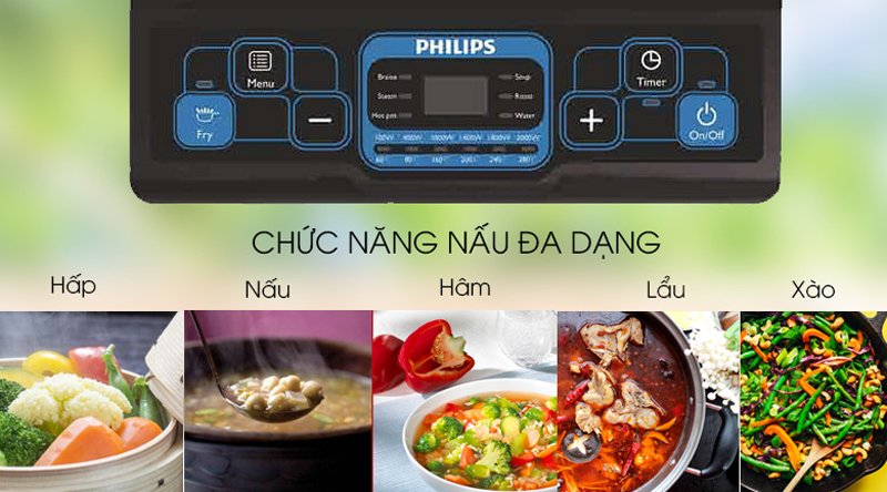 Các chế độ nấu tiện dụng - Bếp từ Philips HD4921