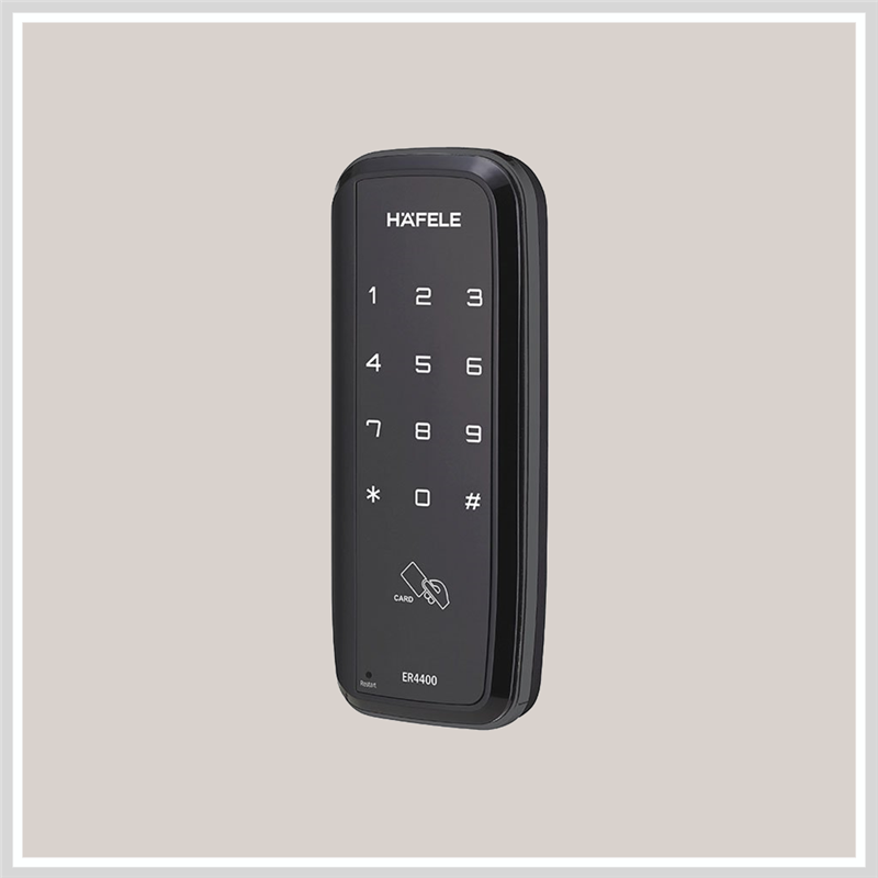 Khóa điện tử Hafele cho cửa kính ER4400-TC màu đen có remote 912.05.701