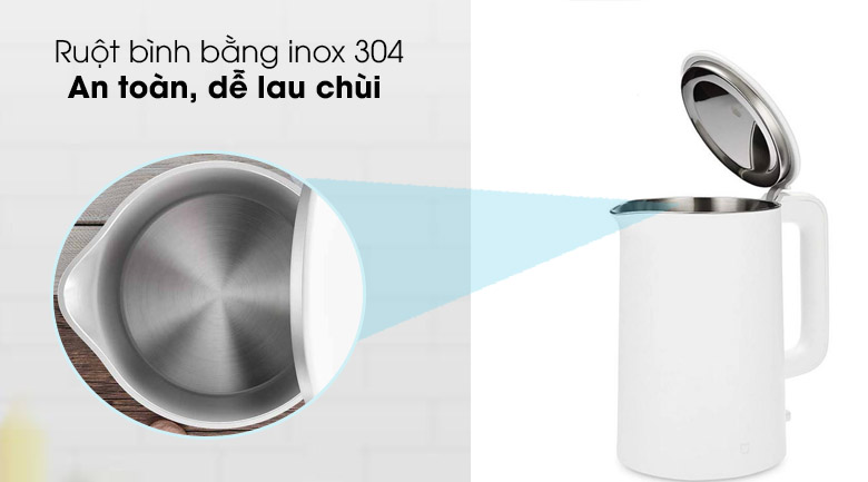 Ruột bình inox 304 - Bình đun siêu tốc Xiaomi 1.5 lít SKV4035GL