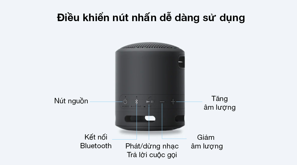 Loa Bluetooth Sony SRS-XB13 - Bảng điều khiển trực quan, thao tác đơn giản