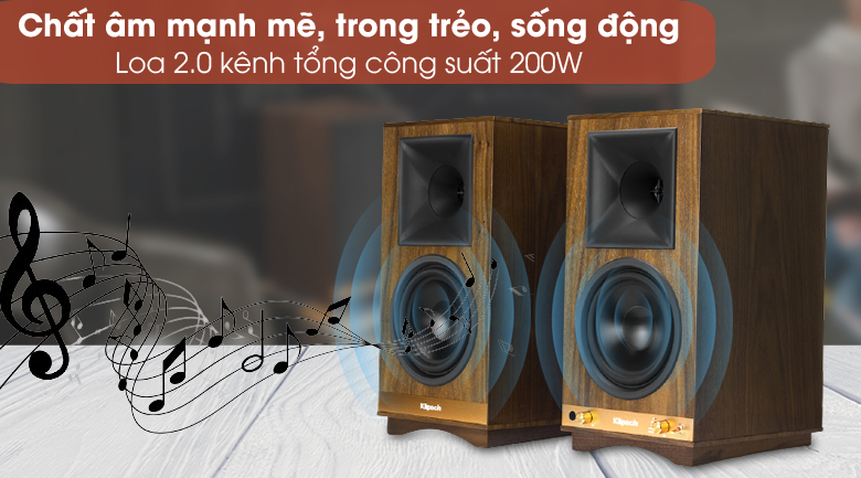 Chất âm mạnh mẽ - Cặp Loa Klipsch The Sixes Walnut