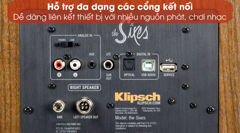 Đa dạng kết nối - Cặp Loa Klipsch The Sixes Walnut