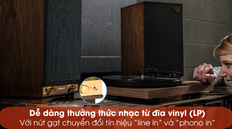 Nghe nhạc trên đĩa than - Cặp Loa Klipsch The Sixes Walnut