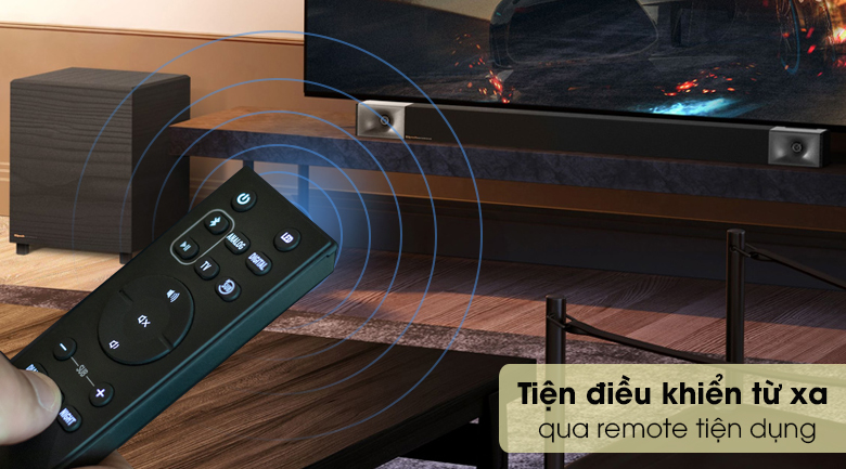 Cặp loa Soundbar Klipsch Cinema 400 - Tiện điều chỉnh các chức năng từ xa qua remote hiện đại