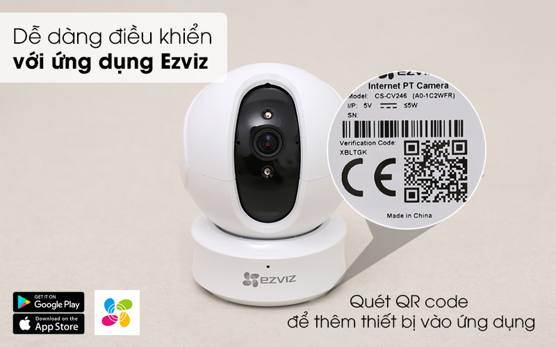 dễ dàng điều kiển - Camera IP Wifi Ezviz CS-CV246 1080P
