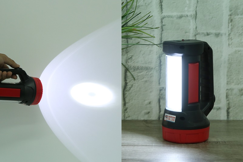 Bóng đèn pin công suất đến 1 W, đèn tích điện 16 mắt LED x 0.5 W cung cấp ánh sáng mạnh mẽ - Đèn pin sạc đa năng Sunhouse SHE - 8100