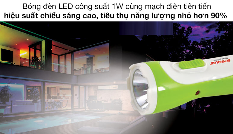 Thiết kế - Đèn pin sạc Sunhouse SHE-4051