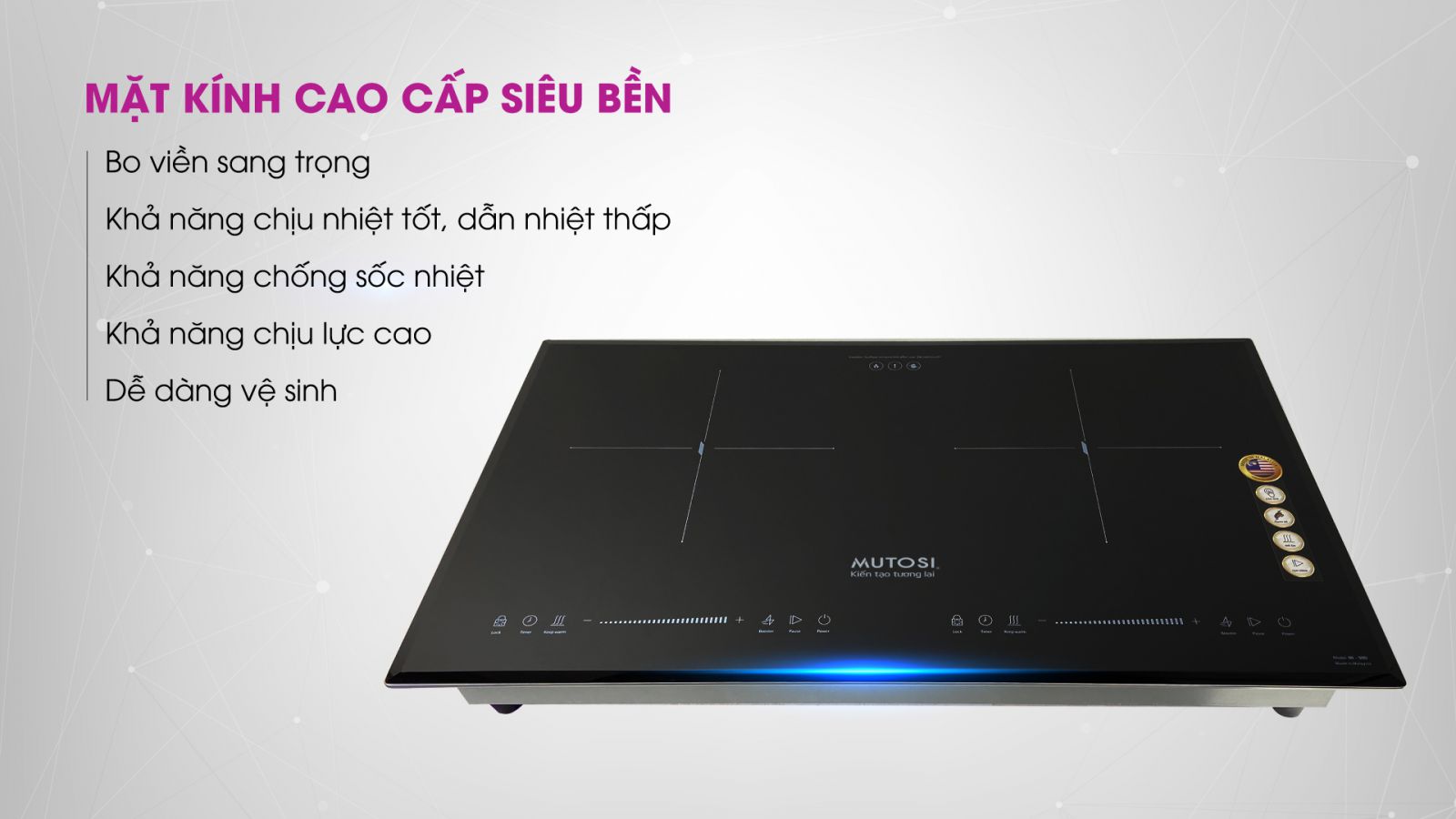 Bếp từ 2 vùng nấu Mutosi MI-95D