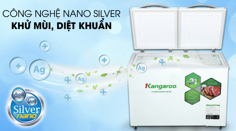 Tủ đông mềm Kangaroo 252 lít KG 400DM2 - Nano Bạc diệt khuẩn, khử mùi