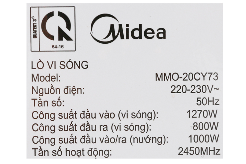 Đa chức năng nấu nướng - Lò vi sóng Midea MMO-20CY73