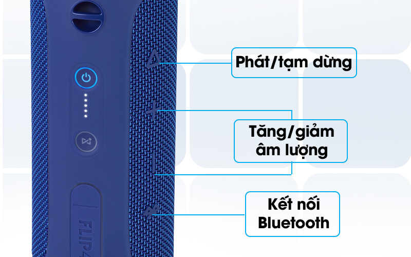 Loa Bluetooth JBL FLIP4BLU có nhiều phím điều khiển