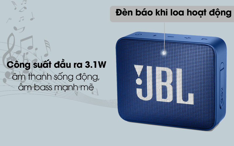 Loa Bluetooth JBL GO2BLK cho âm thanh sống động