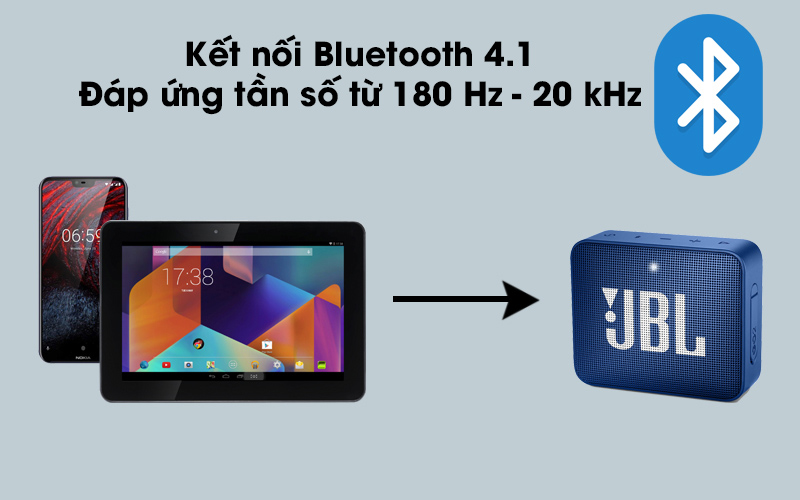 Loa Bluetooth JBL GO2BLK kết nối với thiết bị thông qua Bluetooth