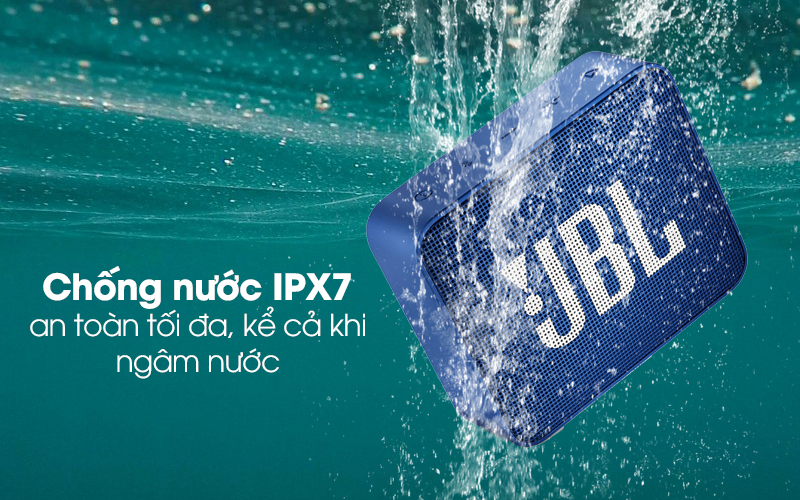 Loa Bluetooth JBL GO2BLK có chuẩn chống nước IPX7
