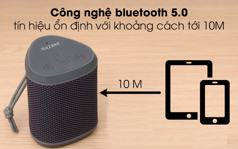 Loa Bluetooth Mozard Y550 Xám với công nghệ Bluetooth 5.0