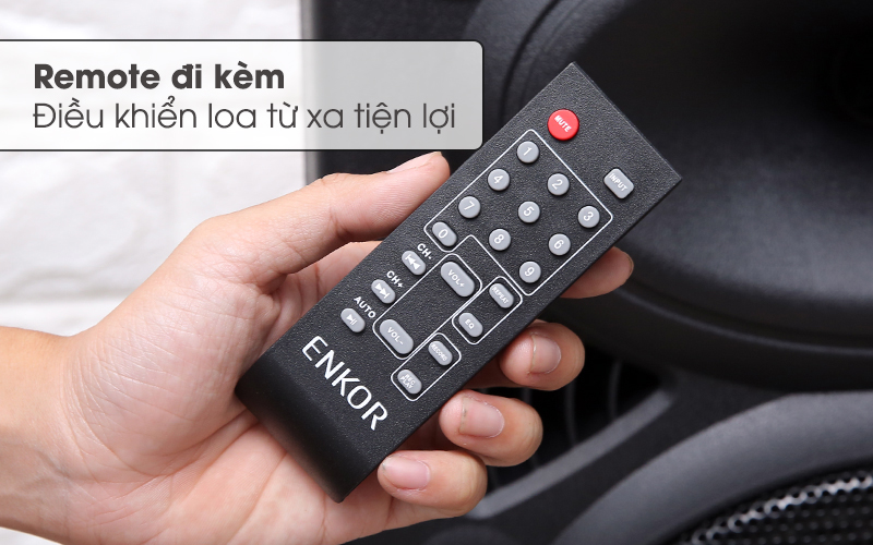 Remote điều khiển từ xa tiện lợi - Loa Kéo Bluetooth Enkor L1218K Đen