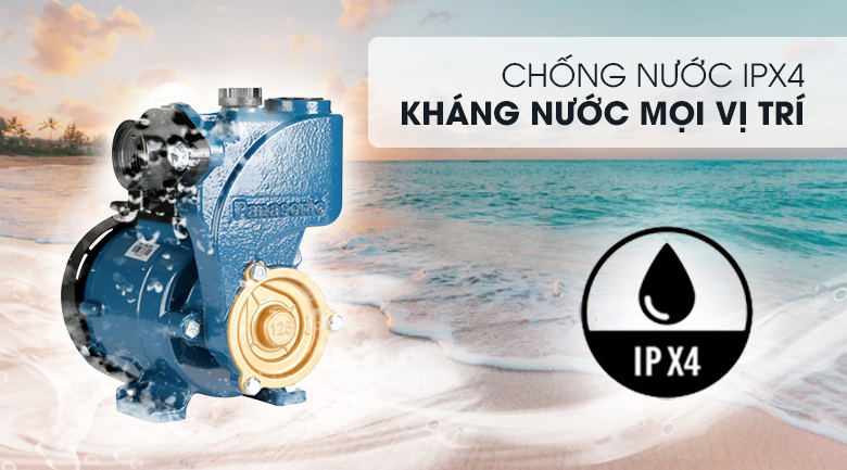 Máy bơm nước đẩy cao Panasonic GP-129JXK-NV5 125W - Độ bền cao, an toàn với chuẩn chống nước IPX4