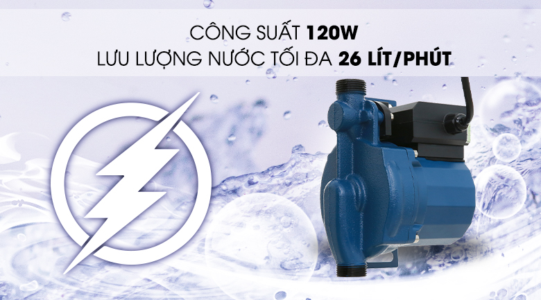 Công suất 120W - Máy bơm nước tăng áp Kangaroo KG 125ZP 120W