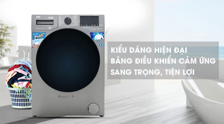 Máy giặt Beko Inverter 9 kg WCV9749XMST-Kiểu dáng hiện đại, mang phong cách châu Âu