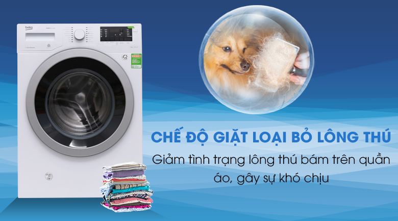 Chế độ giặt loại bỏ lông thú - Máy giặt Beko inverter 9 kg WMY 91283 PTLB2