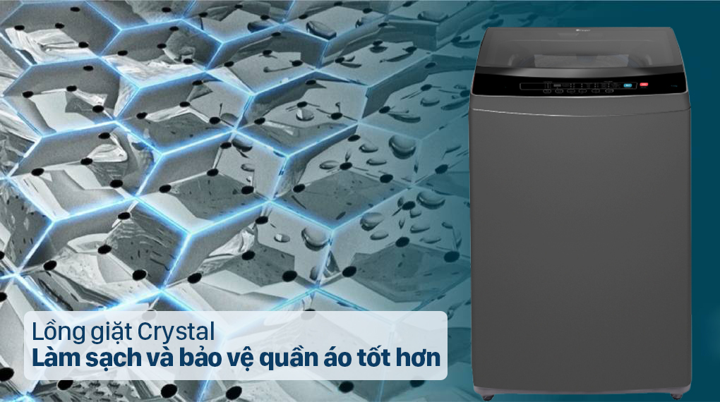 Máy giặt Casper Inverter 9.5 kg WT-95I68DGA - Bảo vệ quần áo hiệu quả với lồng giặt Crystal