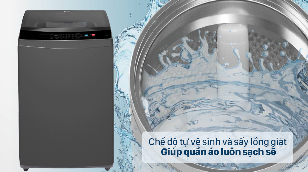 Máy giặt Casper Inverter 9.5 kg WT-95I68DGA - Đảm bảo quần áo luôn giặt sạch với chế độ tự vệ sinh và sấy lồng giặt
