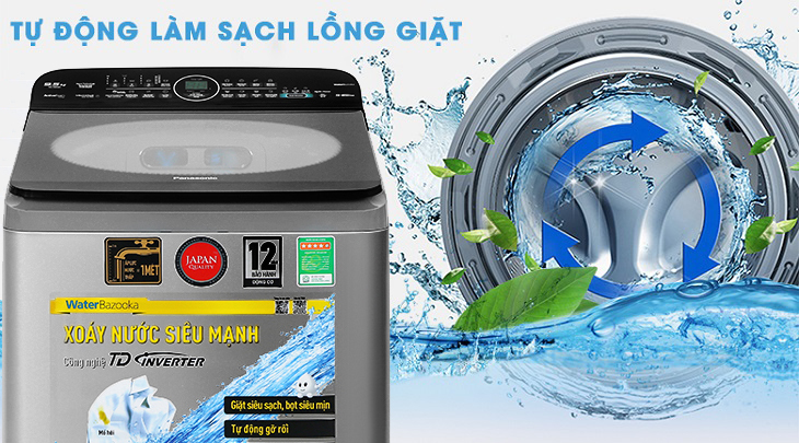 Tự vệ sinh lồng giặt - Máy giặt Panasonic Inverter 9.5kg NA-FD95X1LRV