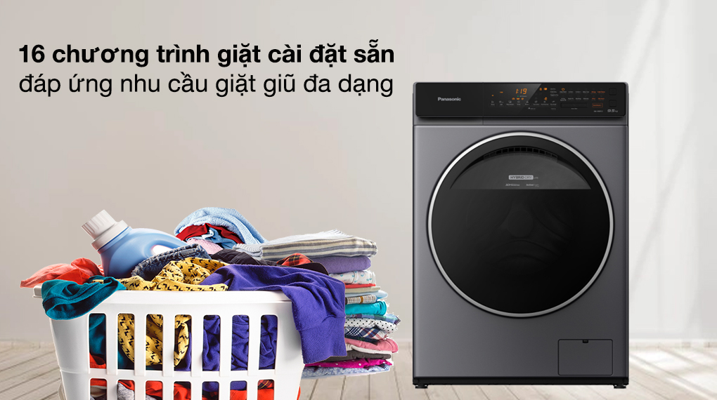 Máy giặt sấy Panasonic Inverter 9.5 Kg NA-V95FC1LVT - Khối lượng giặt và chương trình giặt