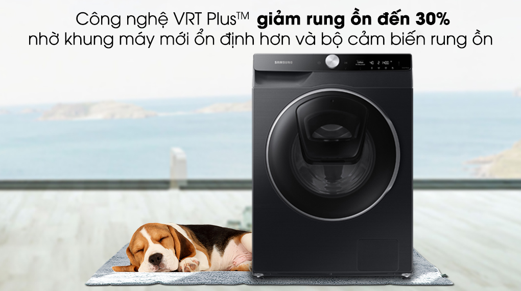 Máy giặt Samsung AI AddWash Inverter 12kg WW12TP94DSB/SV - VRT PLus giảm rung ồn đến 30%