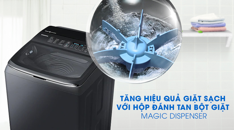 Magic Dispenser-Máy giặt Samsung Inverter 22 kg WA22R8870GV/SV