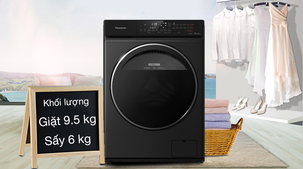 Máy giặt sấy Panasonic Inverter 9.5 kg NA-S956FR1BV - Khối lượng giặt 9.5kg, sấy 6kg phù hợp gia đình trên 6 người