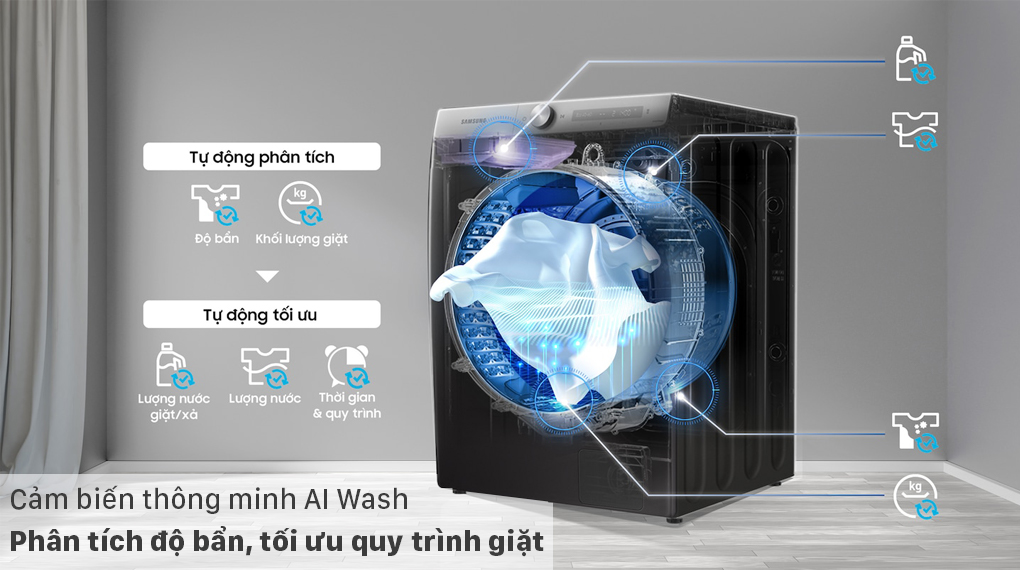 Máy giặt sấy Samsung Inverter 21 kg WD21T6500GV/SV - AI Wash