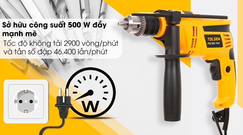 Máy Khoan thường Tolsen 79501 500W - Công suất