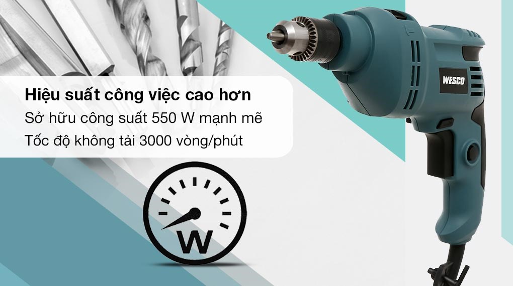 Máy khoan động lực điện Wesco WS3173 550W - Công suất