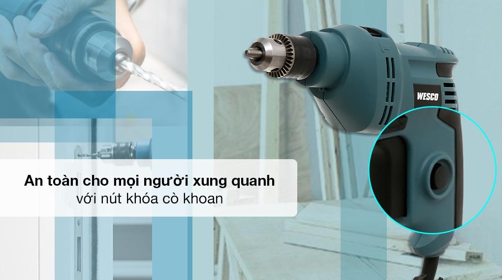 Máy khoan động lực điện Wesco WS3173 550W - Nút khóa cò
