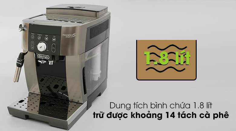 Máy Pha Cà Phê Delonghi ECAM250.33.TB - Dung tích bình chứa 1.8 lít có thể trữ được khoảng 14 tách cà phê