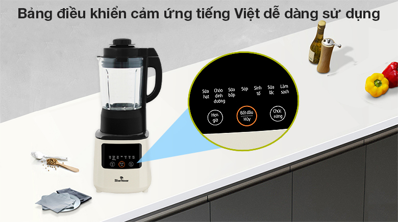 Máy xay nấu đa năng Bluestone BLB-6035 - Bảng điều khiển cảm ứng tiếng Việt dễ dàng sử dụng