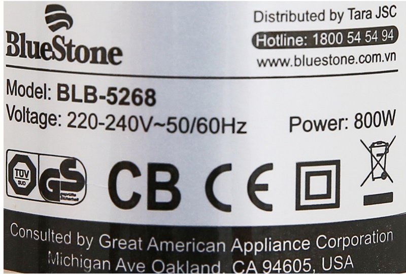 Xay nhuyễn mịn mọi nguyên liệu với công suất 800 W - Máy xay sinh tố cầm tay Bluestone BLB5268