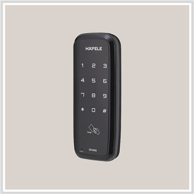Khóa điện tử Hafele cho cửa kính ER4400-TC màu đen không có remote 912.05.700