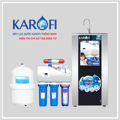 Máy lọc nước Karofi IRO 1.1 - 6 cấp, có báo thay lõi, tủ IQ