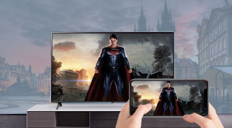 Smart Tivi NanoCell LG 4K 43 inch 43NANO75TPA - Trình chiếu màn hình điện thoại lên tivi qua tính năng AirPlay 2 (iPhone) và Screen Mirroring (Android)