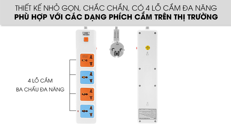 Ổ cắm điện Comet 4 lỗ 3 chấu 5m CES10405