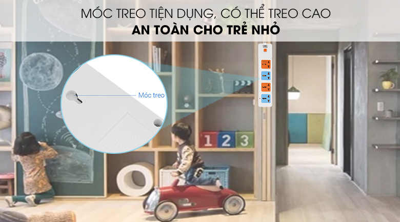 Móc treo - Ổ cắm điện Comet 4 lỗ 3 chấu 5m CES10405