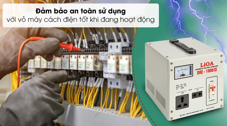 Ổn áp LiOA 1 pha 1kVA DRI-1000II - Vỏ máy cách điện