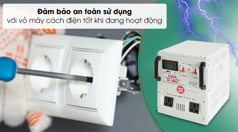 Ổn áp LiOA 1 pha 5kVA SH-5000II - Vỏ máy cách điện