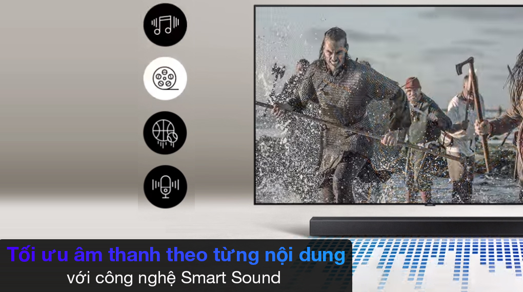 Loa thanh Samsung HW-T420 - Tối ưu âm thanh với từng nội dung hiển thị nhờ công nghệ Smart Sound